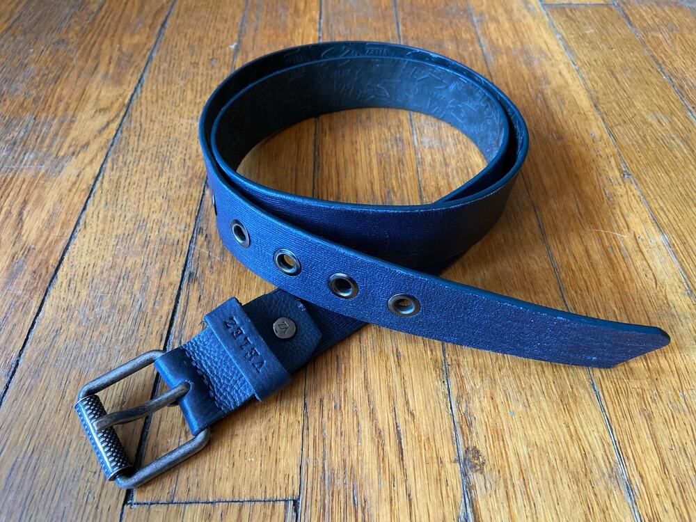 VELEZ Blue Leather Belt Mens sz 38